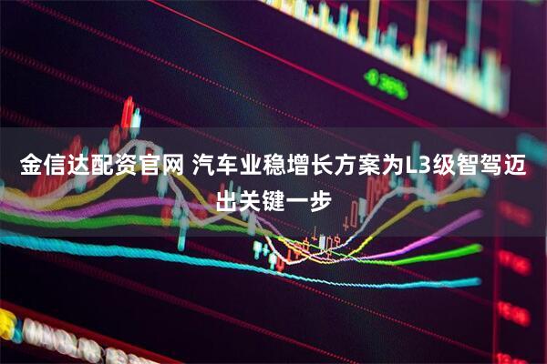 金信达配资官网 汽车业稳增长方案为L3级智驾迈出关键一步