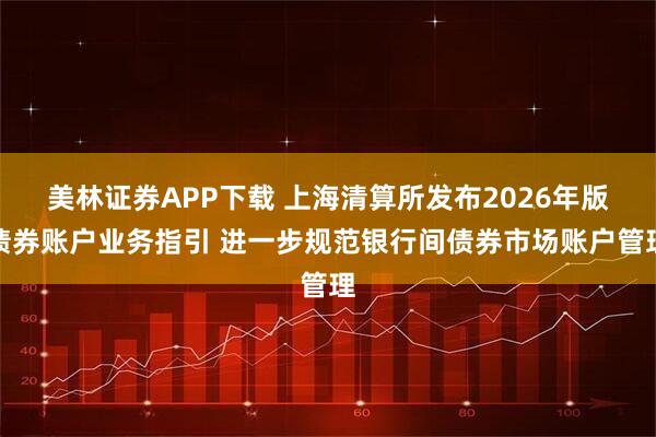 美林证券APP下载 上海清算所发布2026年版债券账户业务指引 进一步规范银行间债券市场账户管理